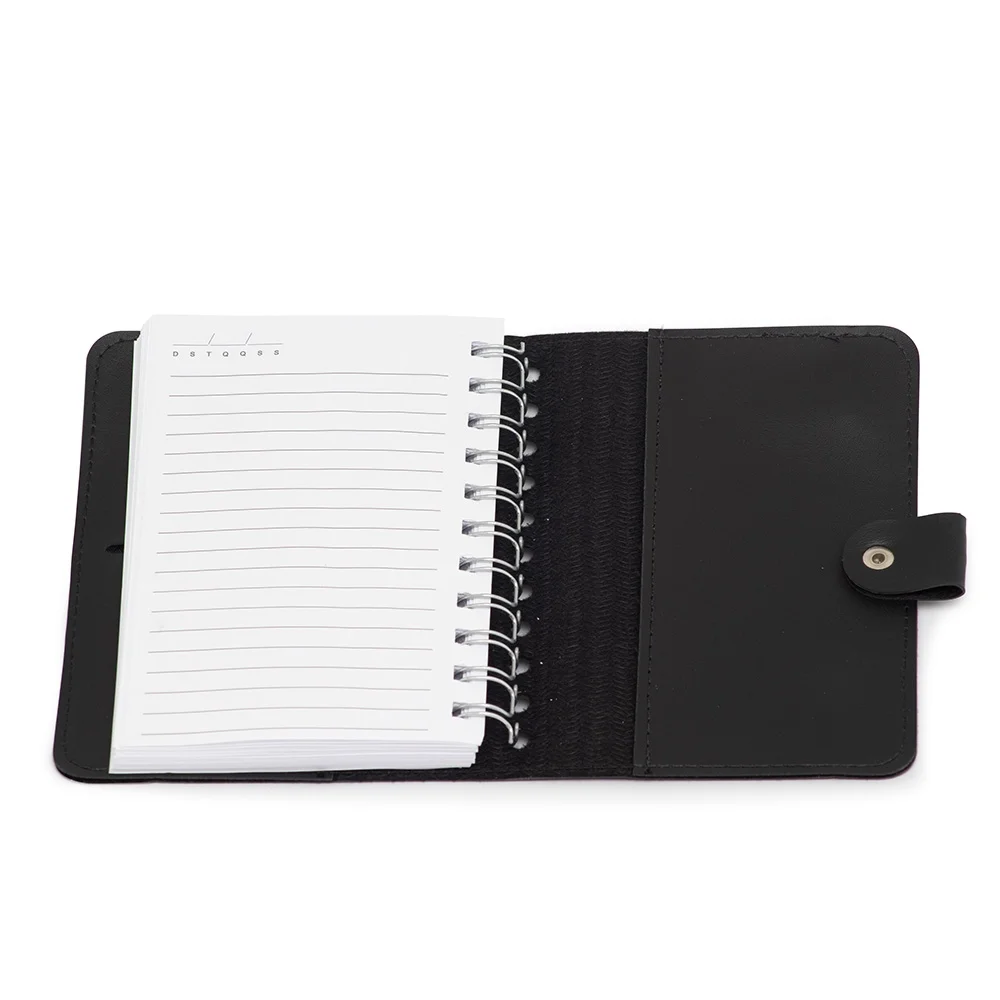Caderneta 12x16cm em couro sintético personalizada