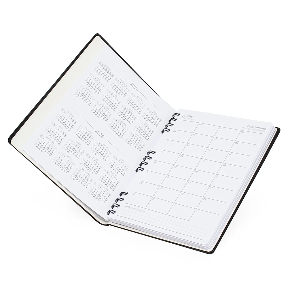 Caderneta grande 19x25cm em couro sintético personalizada