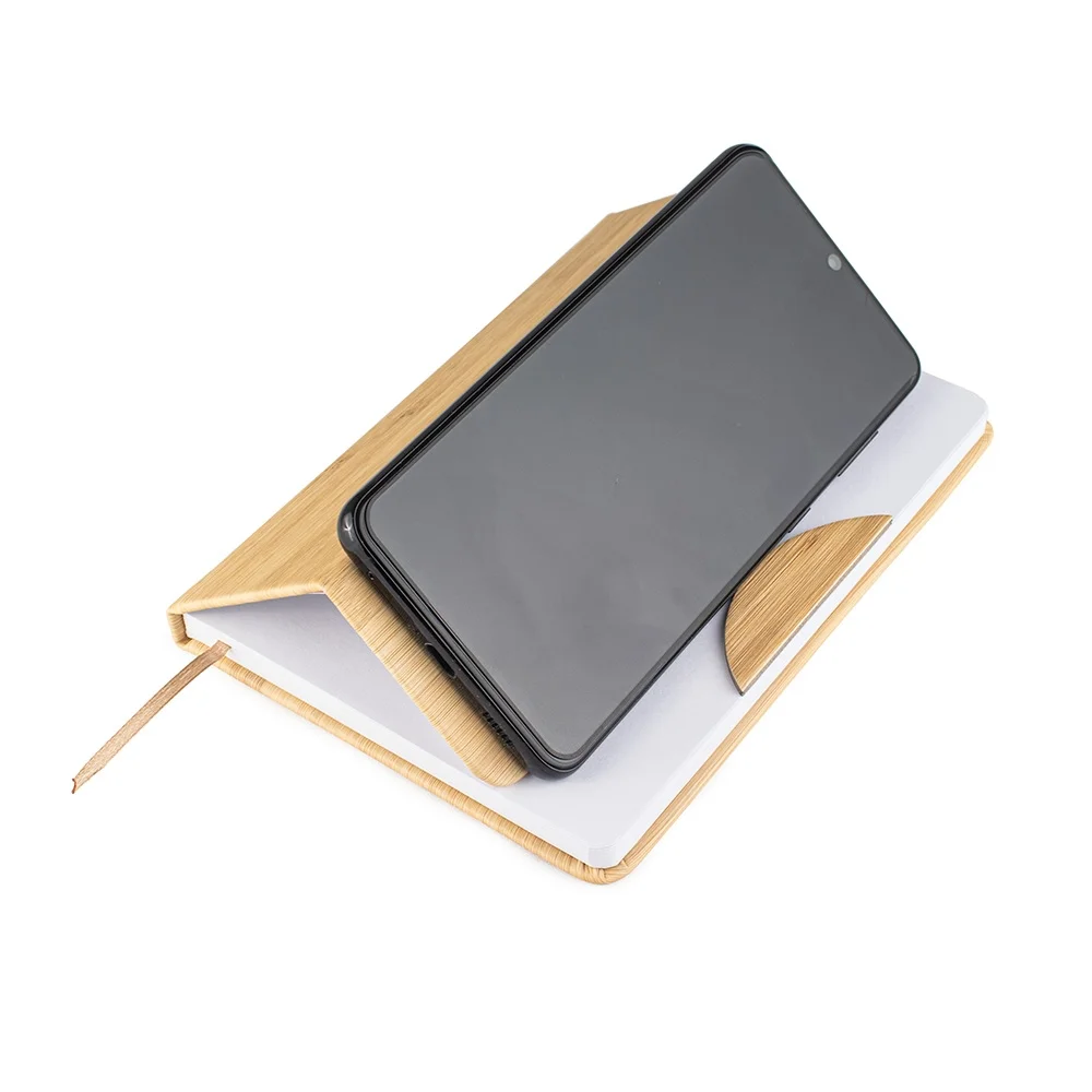 Caderneta compacta 12x17cm com suporte celular personalizada