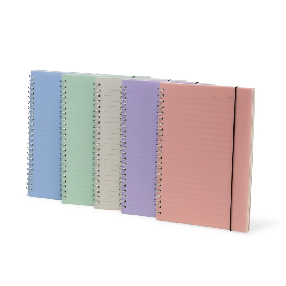 Caderno A5 plástico com elástico personalizado