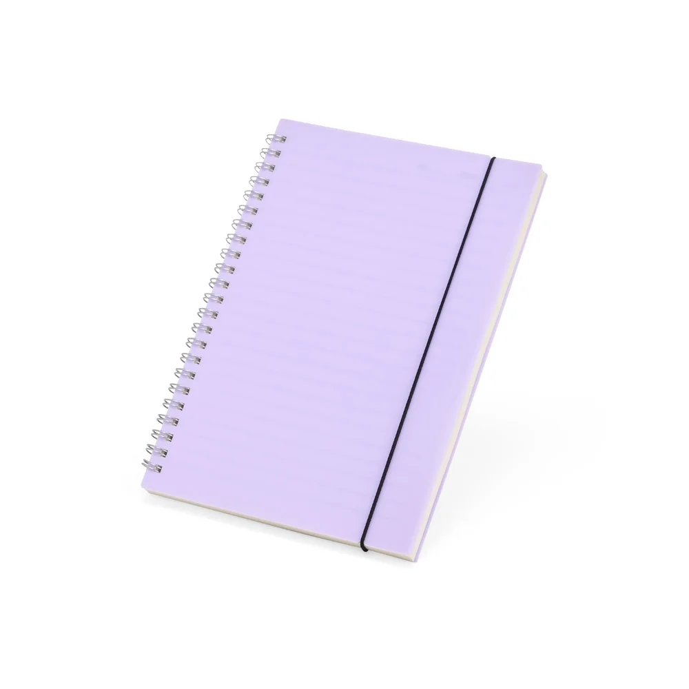 Caderno A5 plástico com elástico personalizado