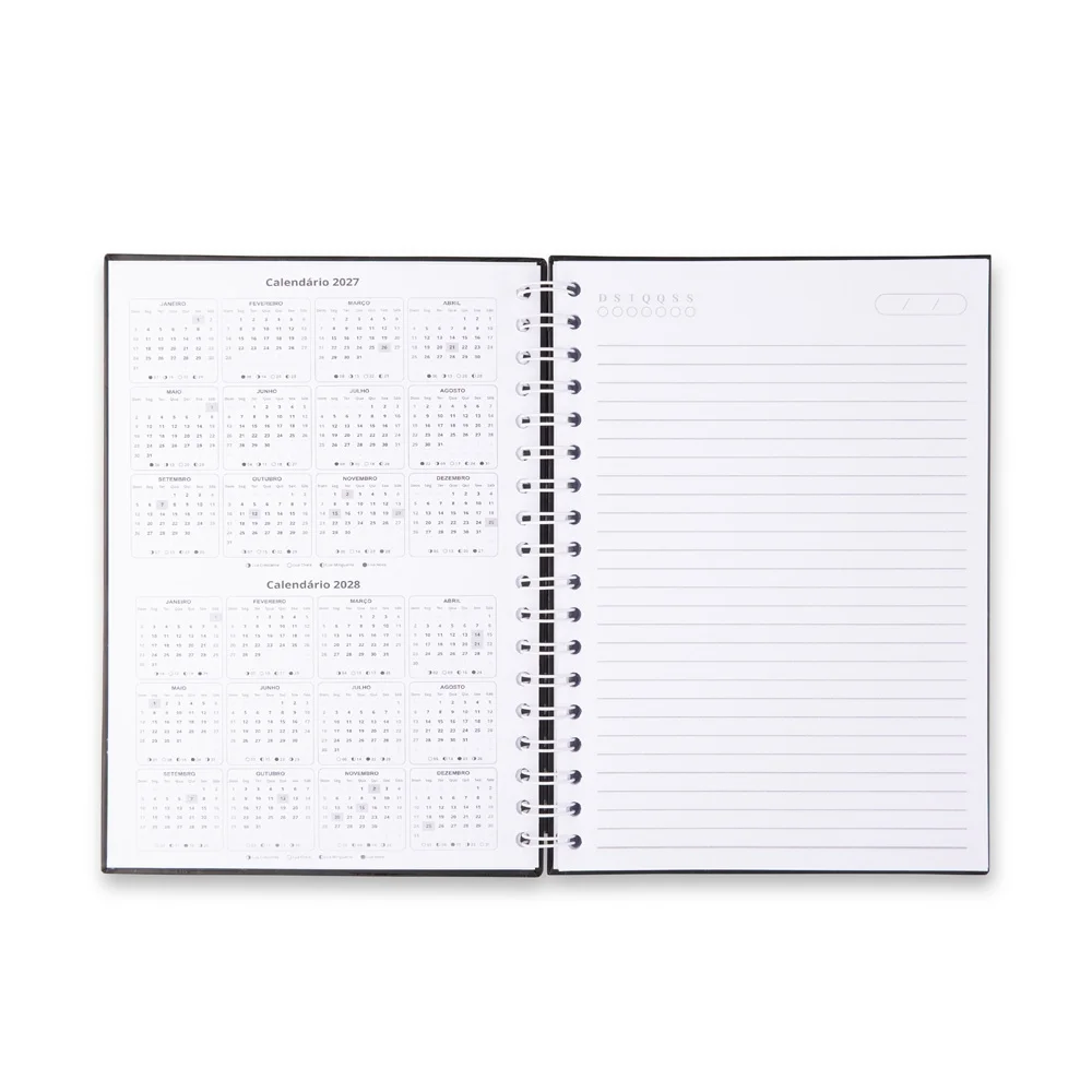 Caderno capa dura fosca wire-o personalizado