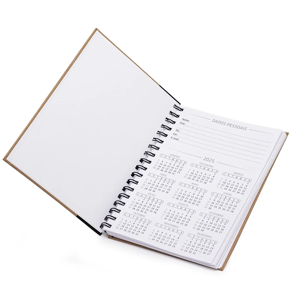 Caderno grande 24x18cm com capa kraft personalizado