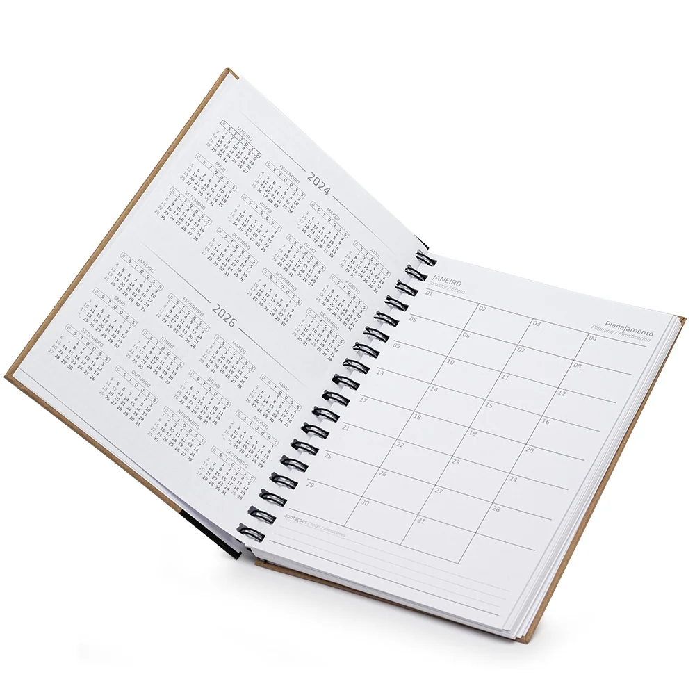 Caderno grande 24x18cm com capa kraft personalizado