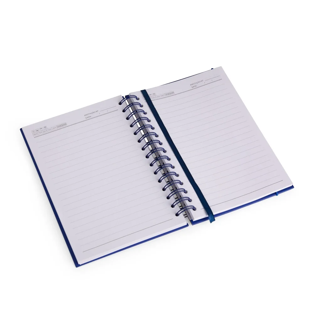 Caderno A5 em couchê com wire-o personalizado