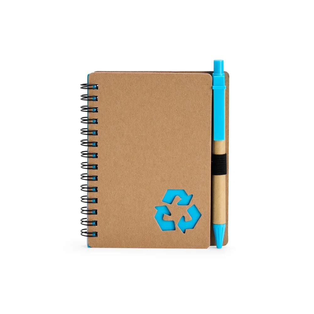Caderno de bolso 13x11cm ecológico com caneta personalizado