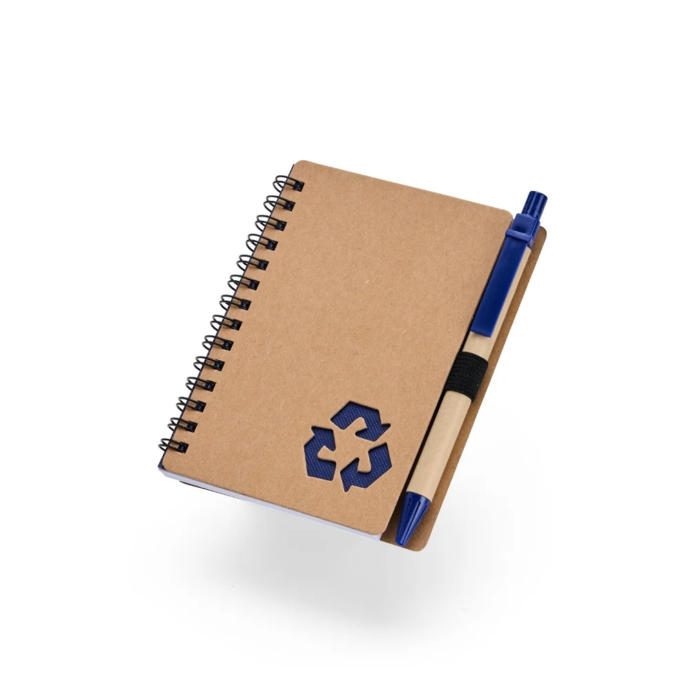 Caderno de bolso 13x11cm ecológico com caneta personalizado