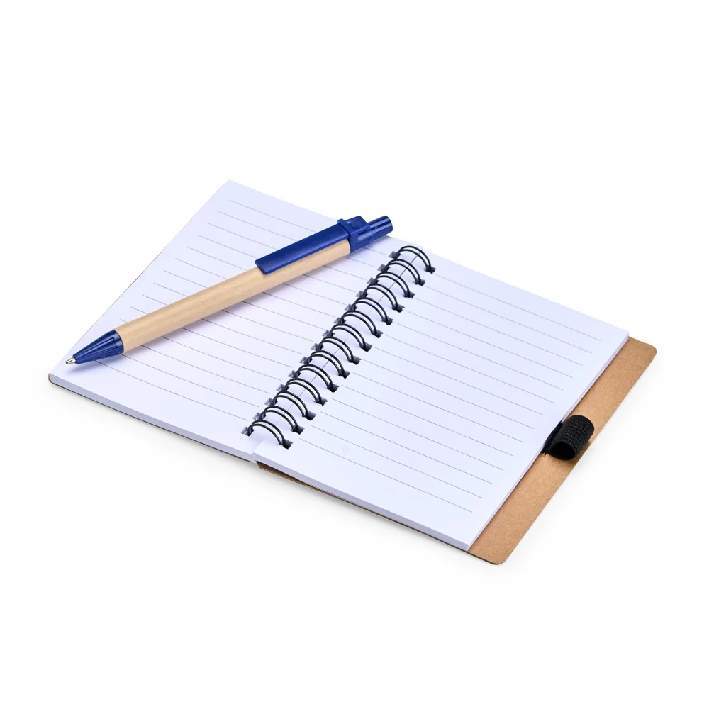 Caderno de bolso 13x11cm ecológico com caneta personalizado