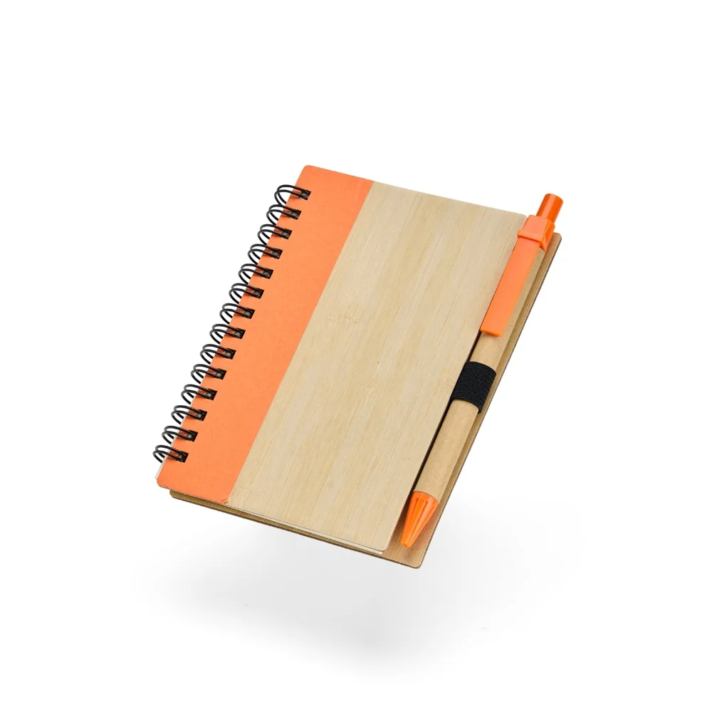 Caderno de bolso 13x11cm ecológico com caneta personalizado
