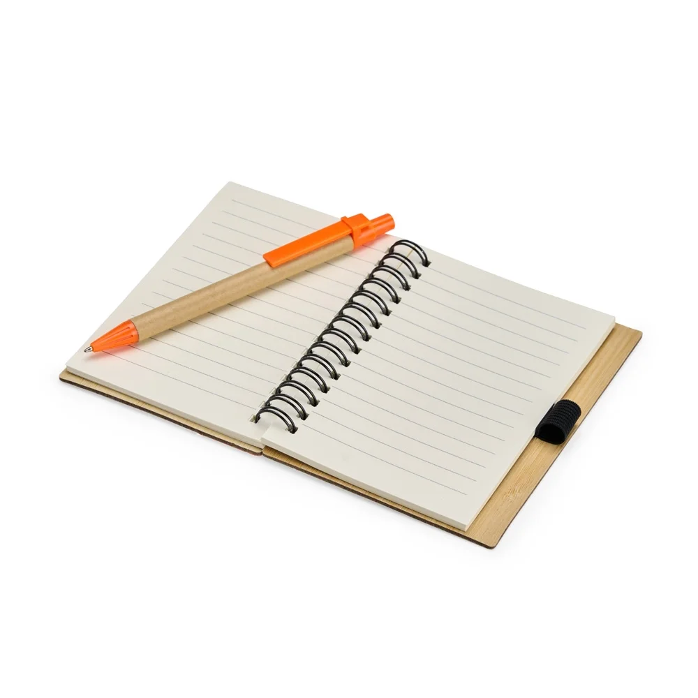 Caderno de bolso 13x11cm ecológico com caneta personalizado