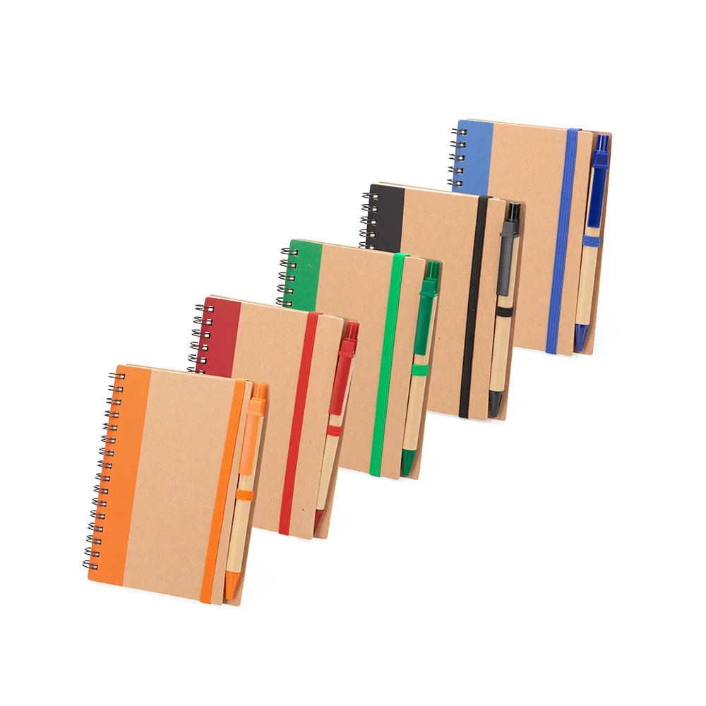 Caderno 14x11cm ecológico em kraft personalizado
