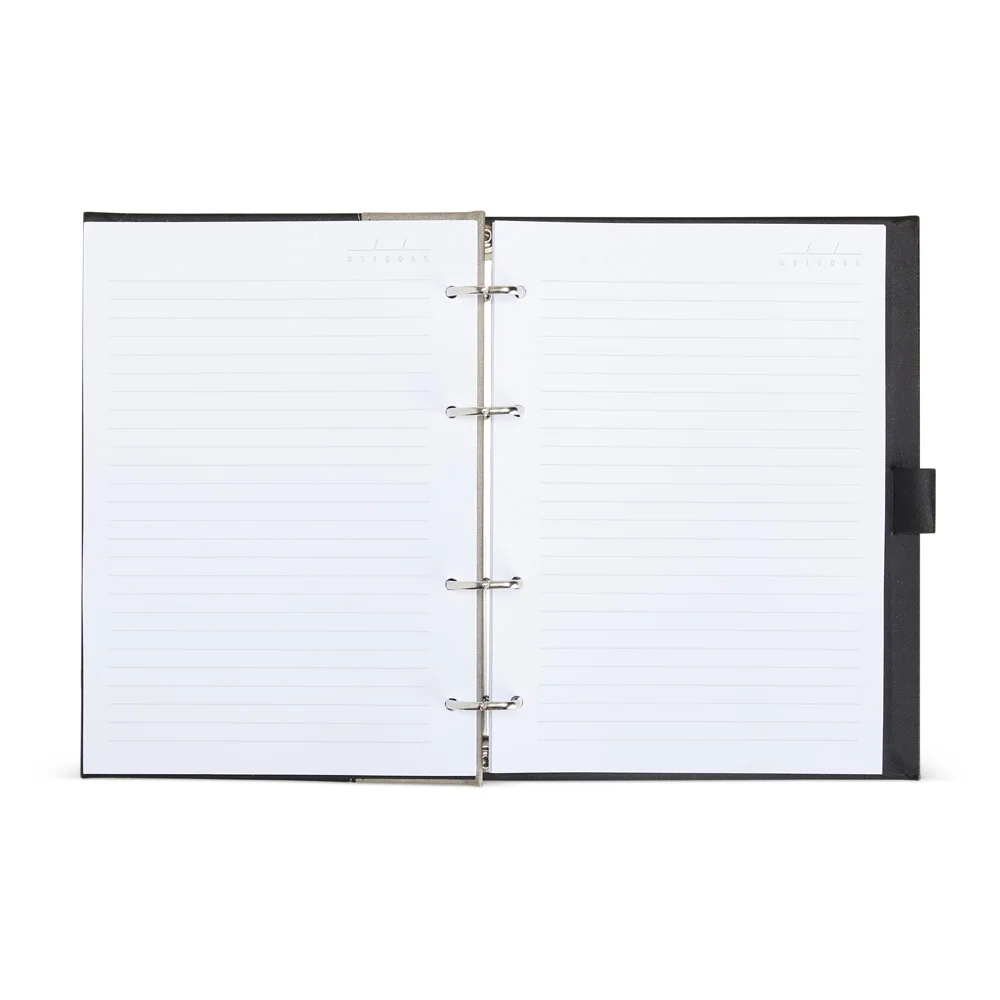 Caderno fichário 22x18cm em couro sintético personalizado