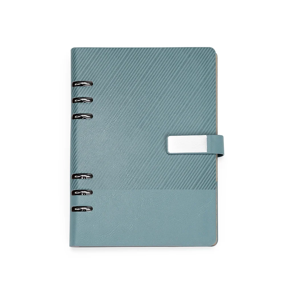 Caderno grande 23x18cm fichário em couro sintético personalizado