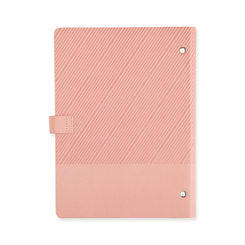 Caderno grande 23x18cm fichário em couro sintético personalizado