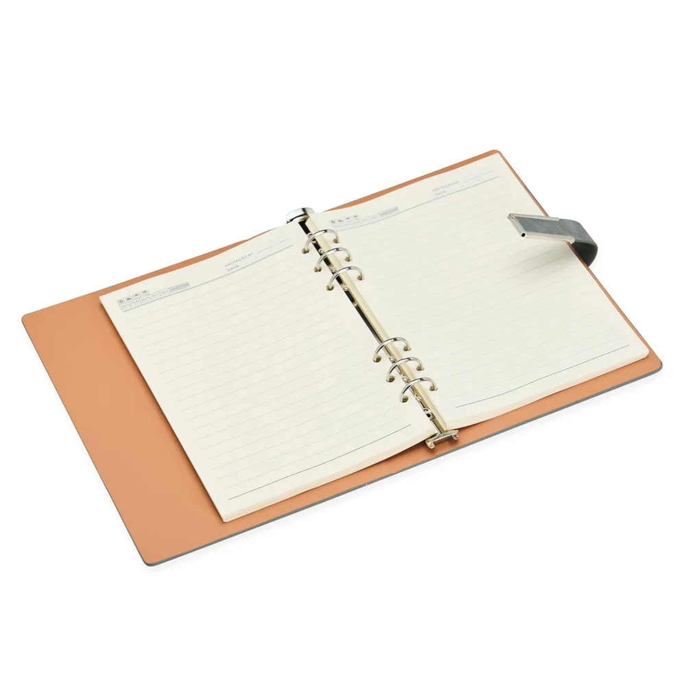 Caderno fichário 23x17cm em PU personalizado