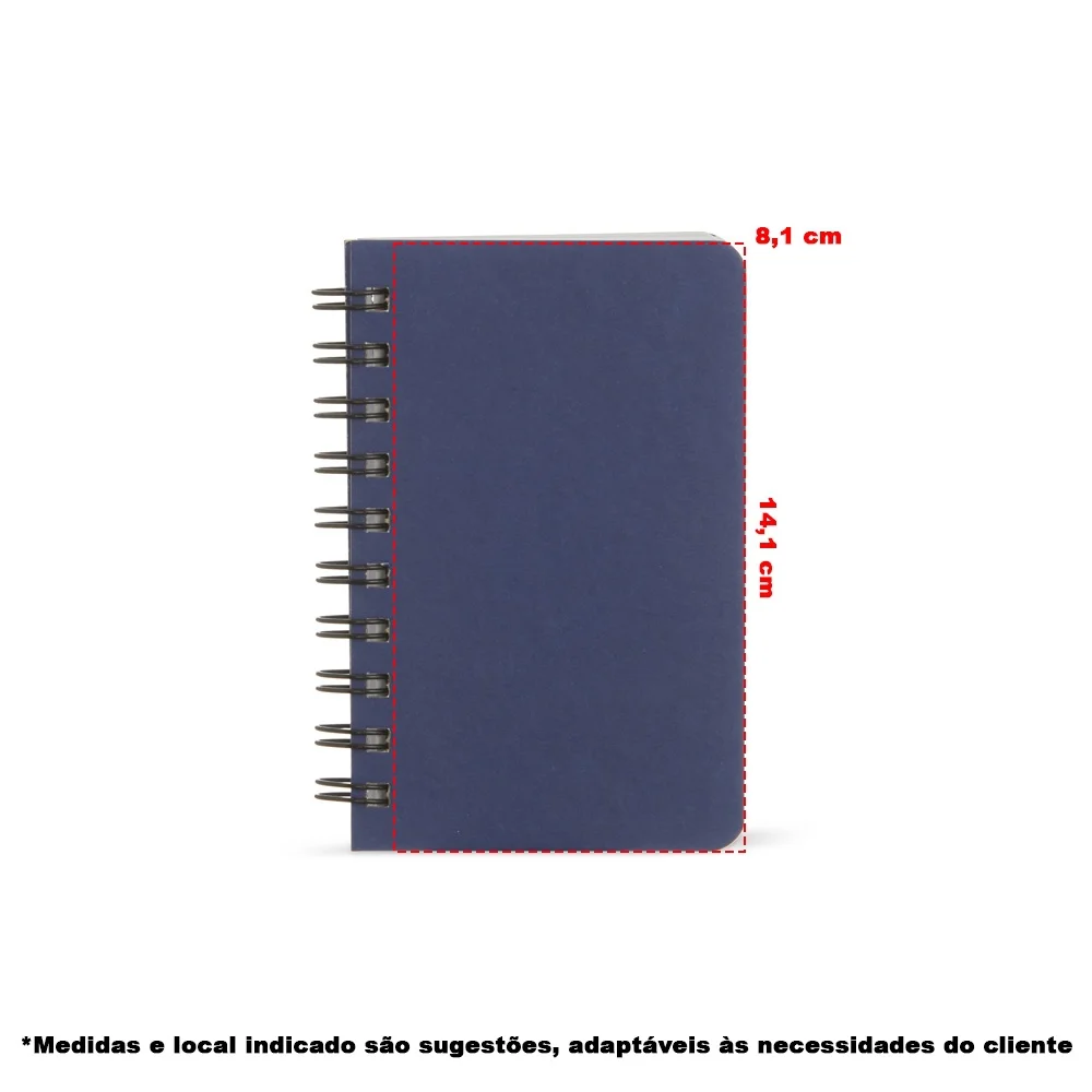 Caderneta A6 em kraft com wire-o personalizada