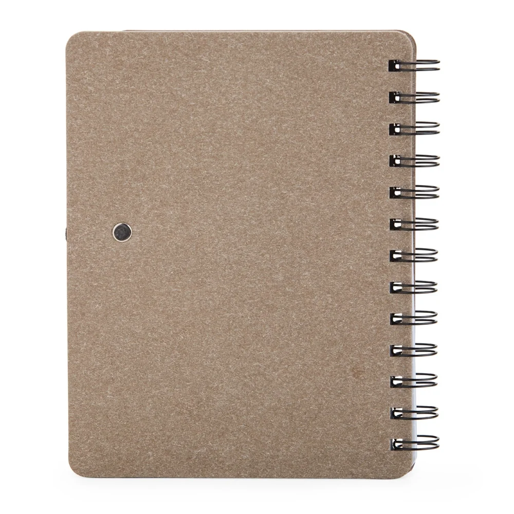 Caderneta B6 em kraft com porta caneta personalizada