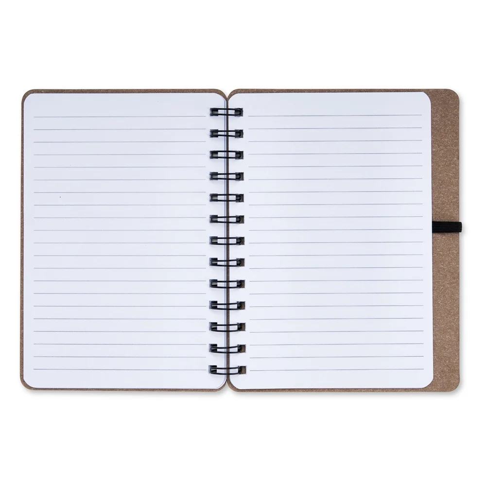 Caderneta B6 em kraft com porta caneta personalizada