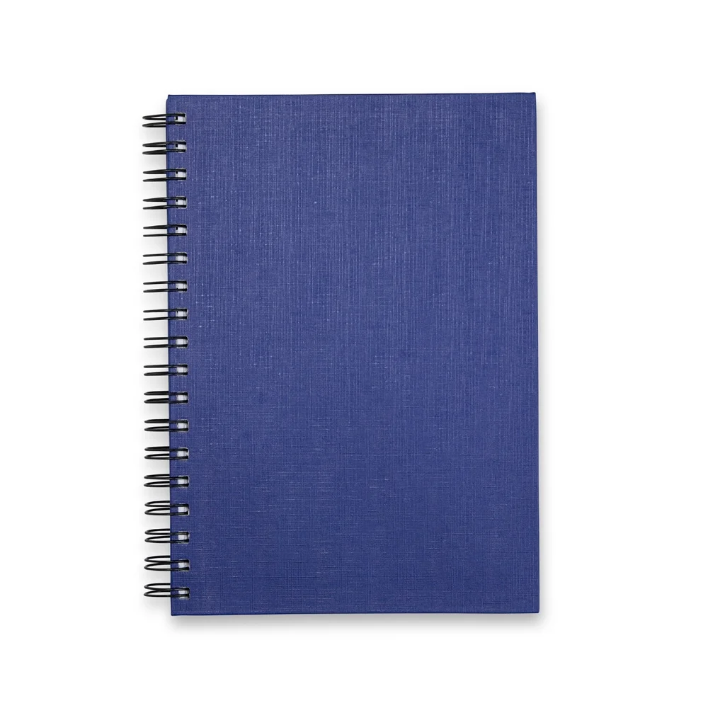 Caderno grande 24x18cm em linho com wire-o personalizado