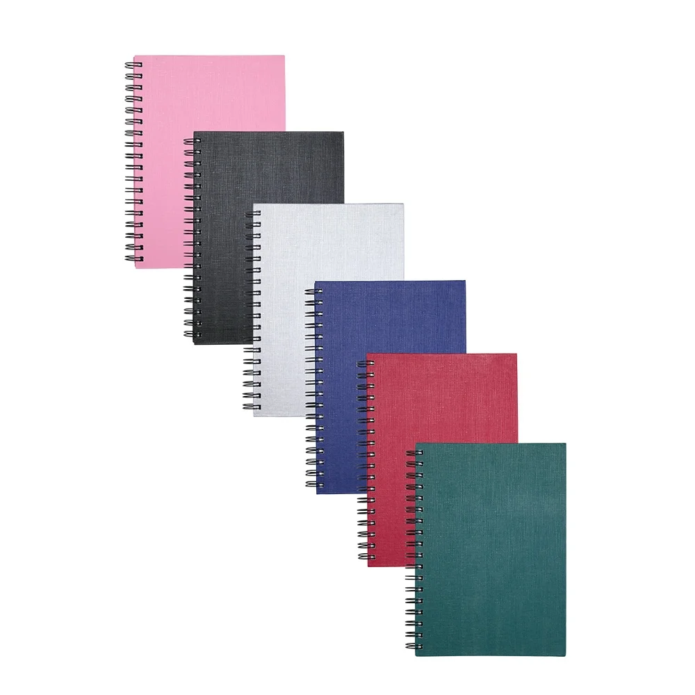 Caderno grande 24x18cm em linho com wire-o personalizado