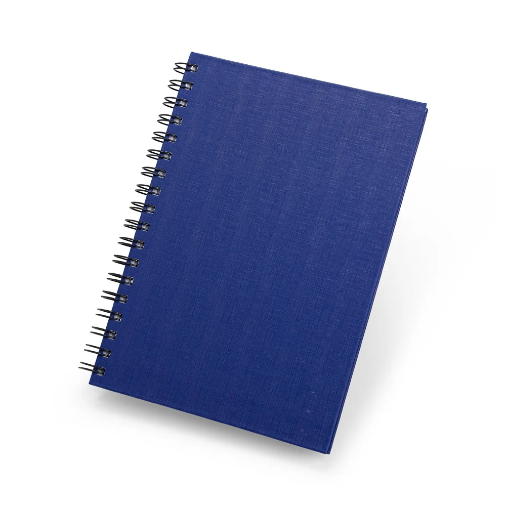 Caderno grande 24x18cm em linho com wire-o personalizado