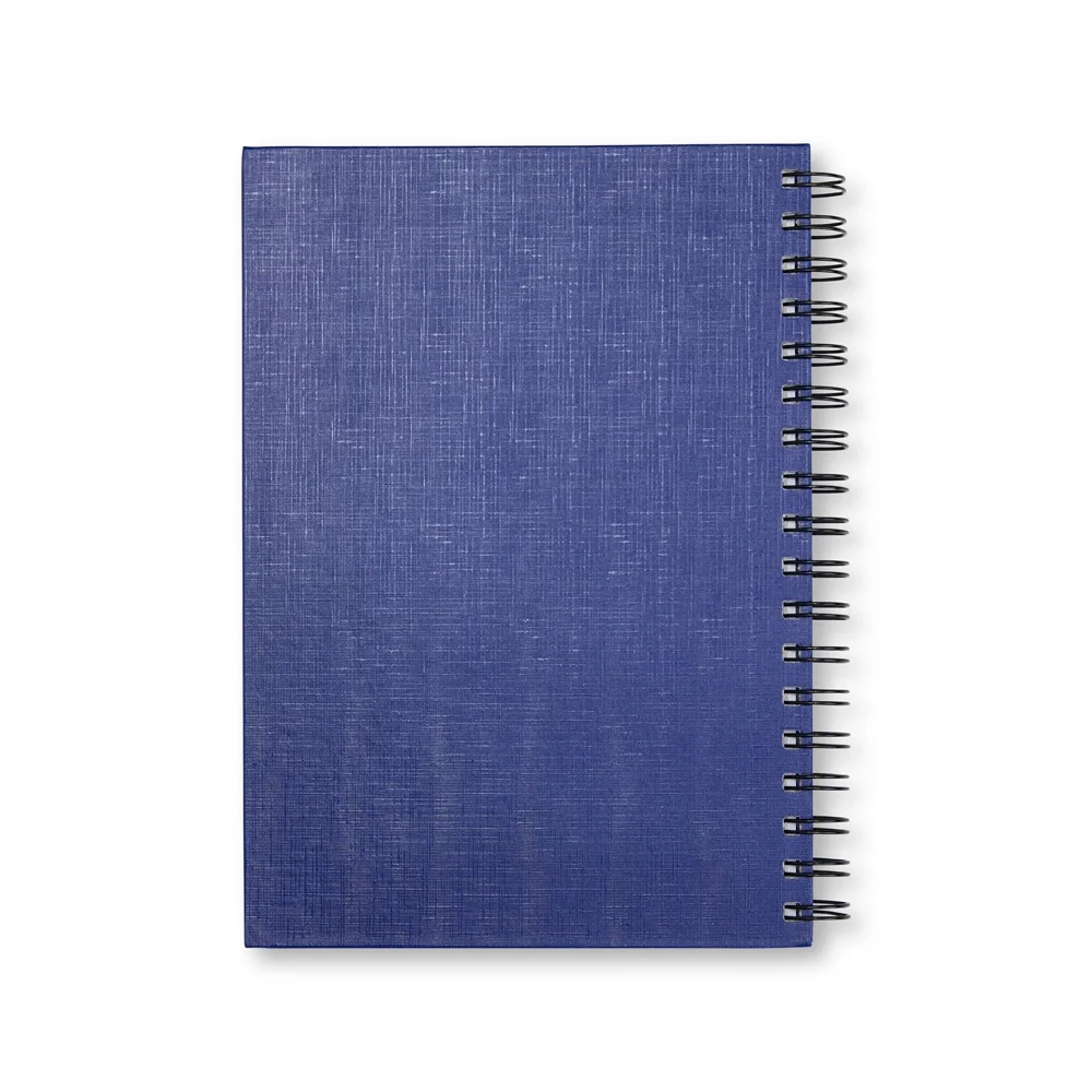 Caderno grande 24x18cm em linho com wire-o personalizado