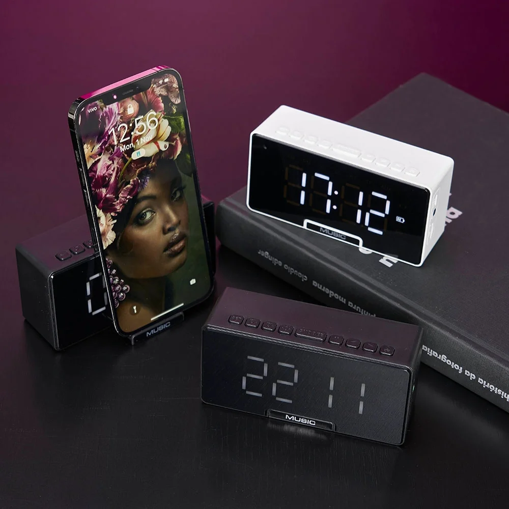 Caixa de som multimídia com suporte para celular personalizada
