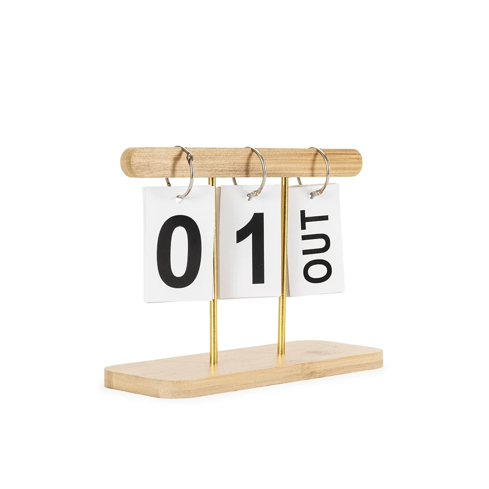 Calendário permanente em bambu personalizado