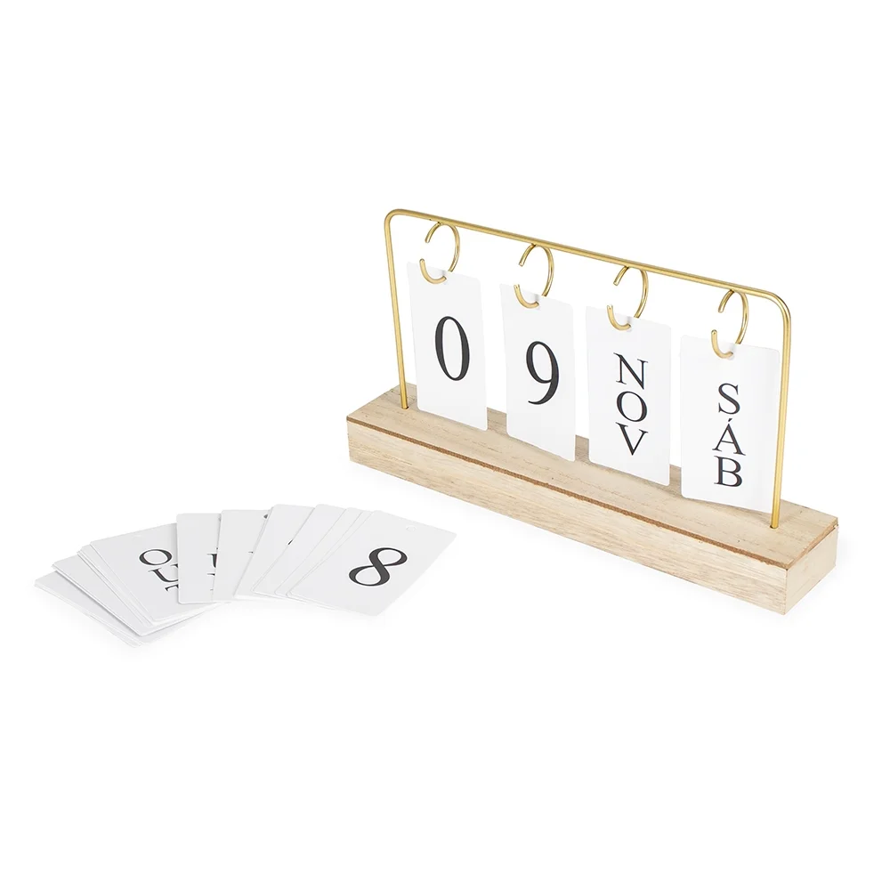 Calendário permanente em MDF com moldura de ferro personalizado