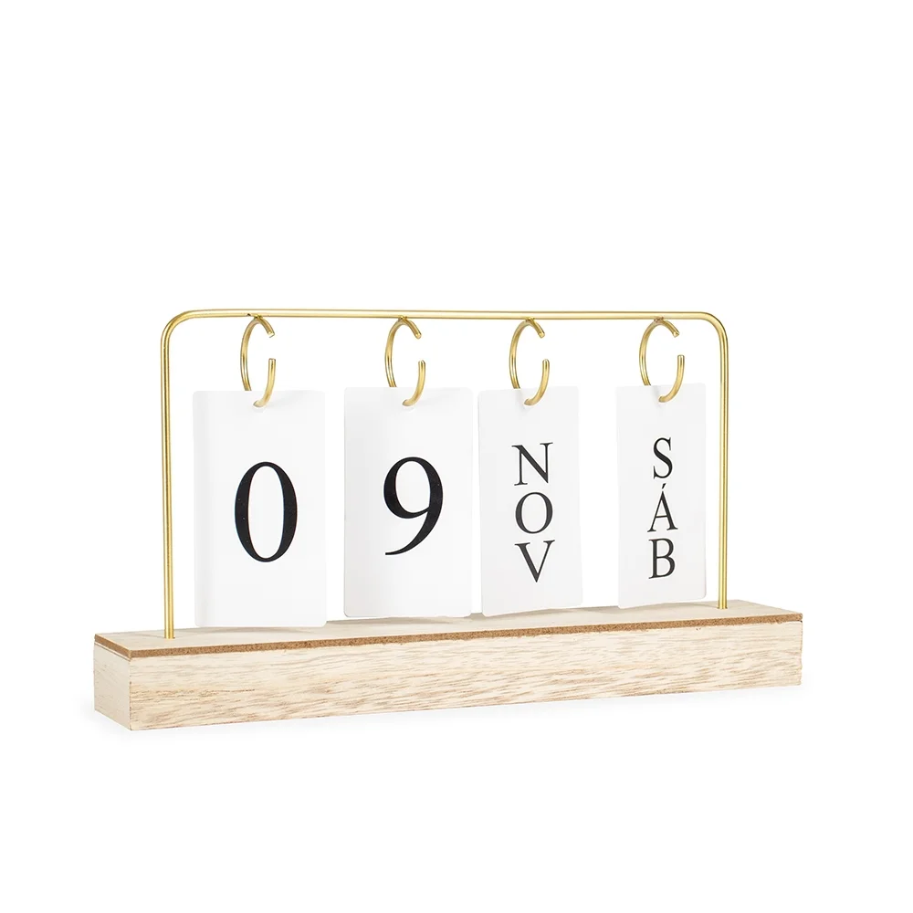 Calendário permanente em MDF com moldura de ferro personalizado
