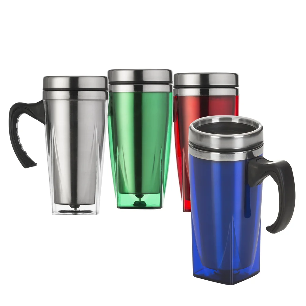 Caneca acrílica 450ml com interior em inox personalizada