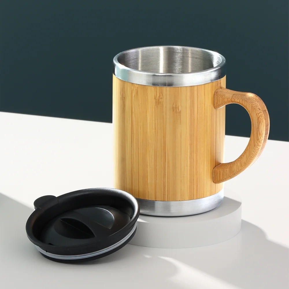 Caneca de bambu 300ml personalizada