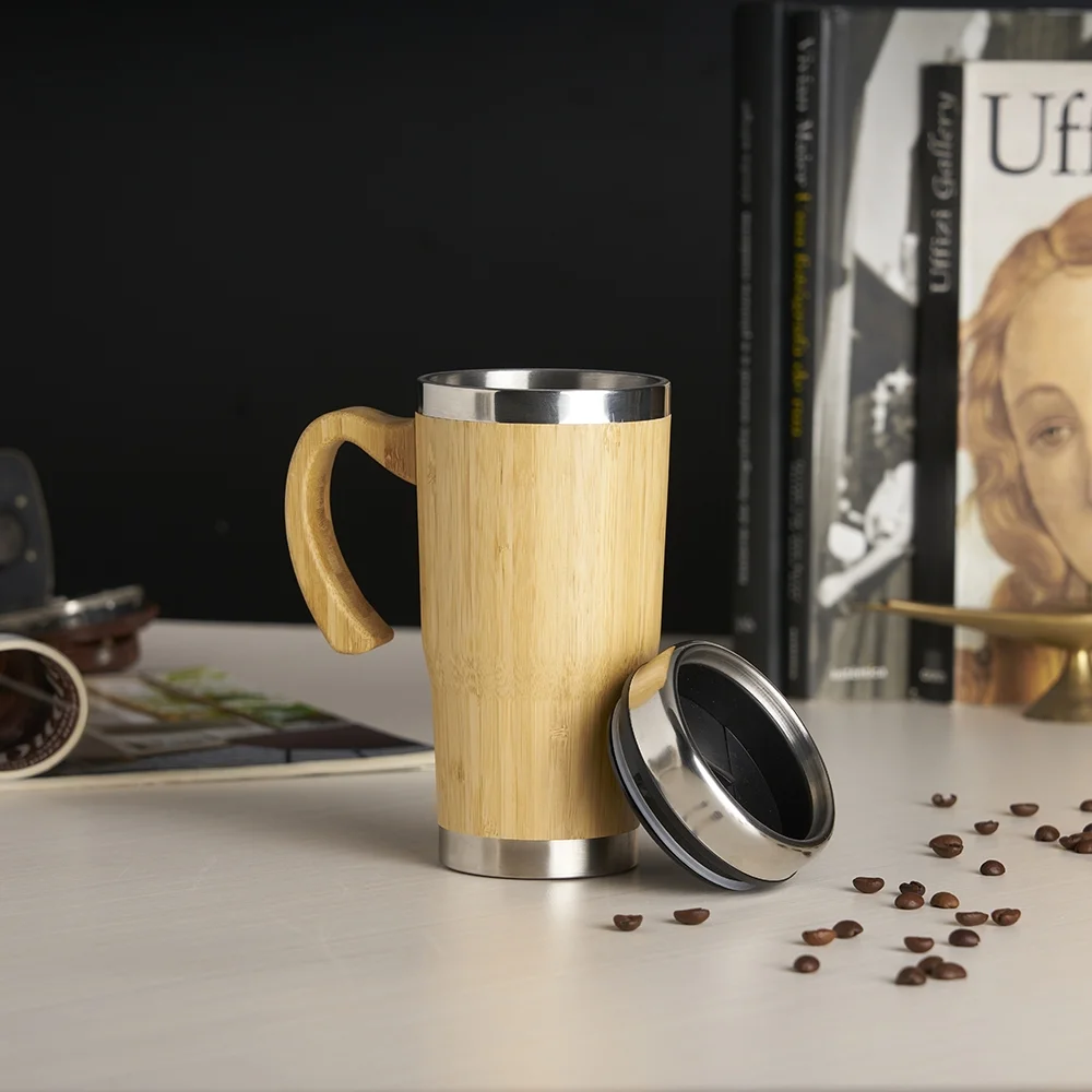 Caneca em bambu 450ml personalizada