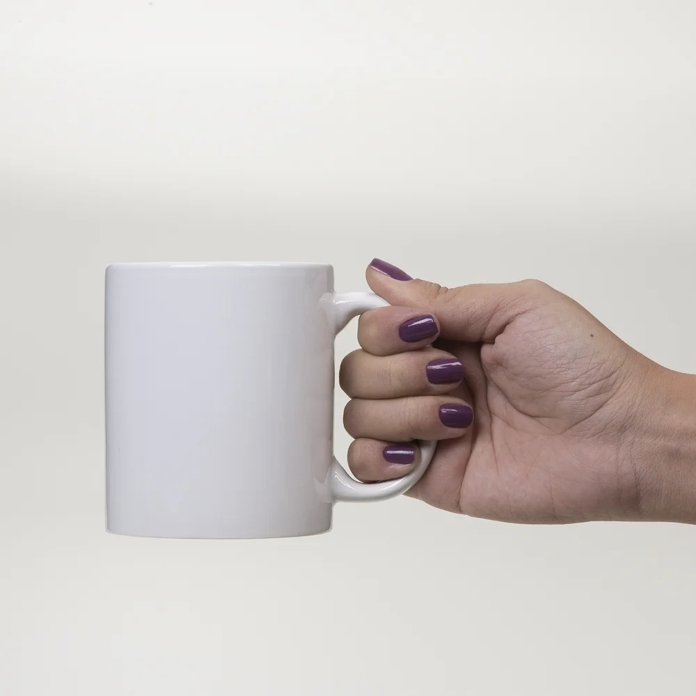 Caneca de cerâmica branca 330ml personalizada