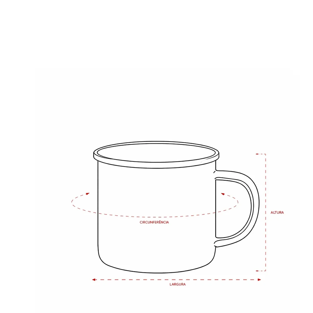 Caneca em inox esmaltada 370ml personalizada
