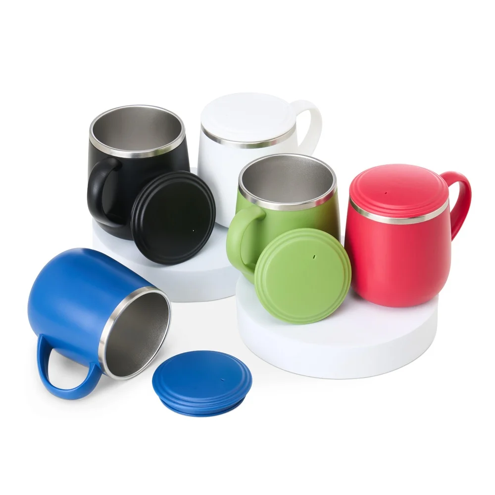 Caneca plástica com interior em inox 370ml personalizada