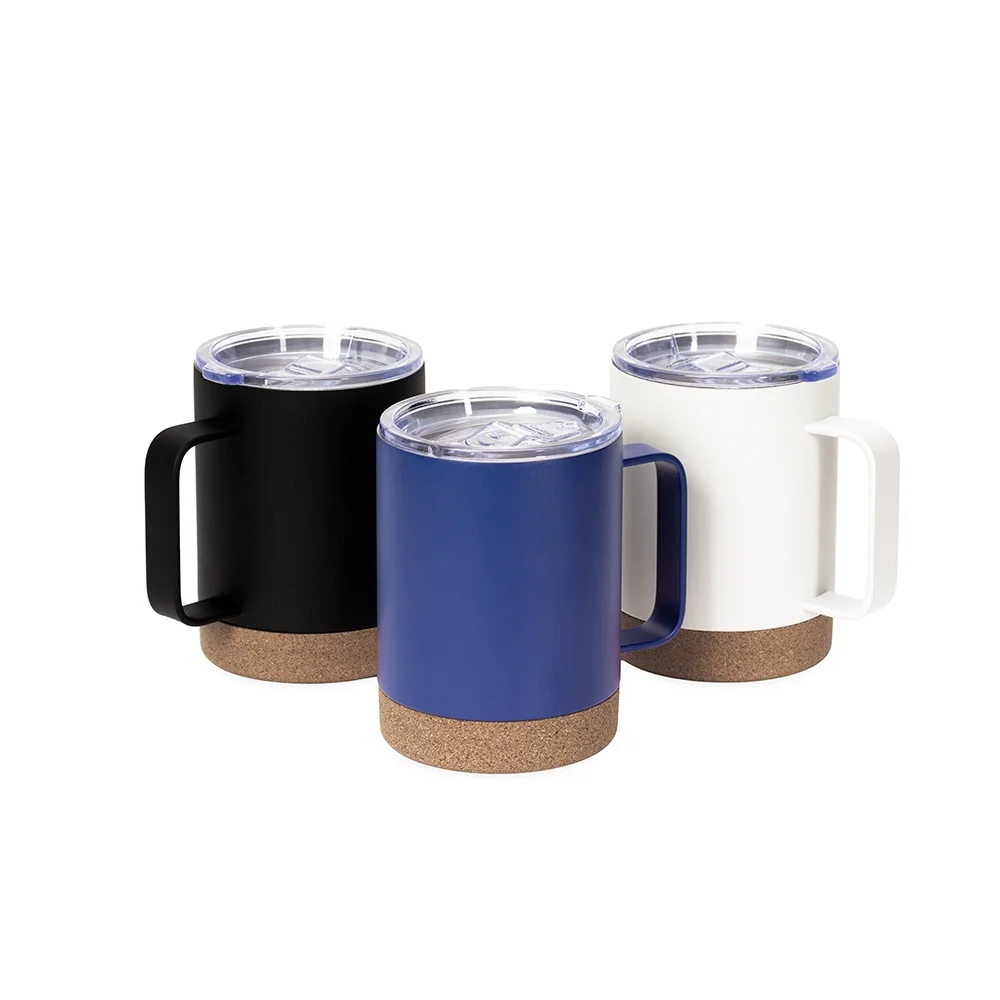 Caneca térmica em inox com cortiça 330ml personalizada