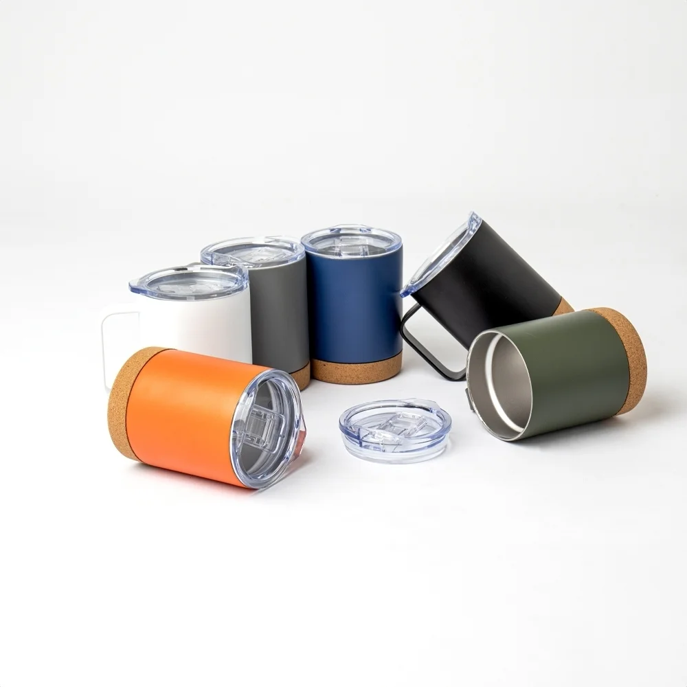 Caneca térmica em inox com cortiça 400ml personalizada
