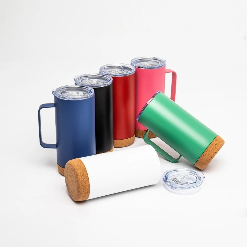 Caneca térmica em inox com cortiça 500ml personalizada