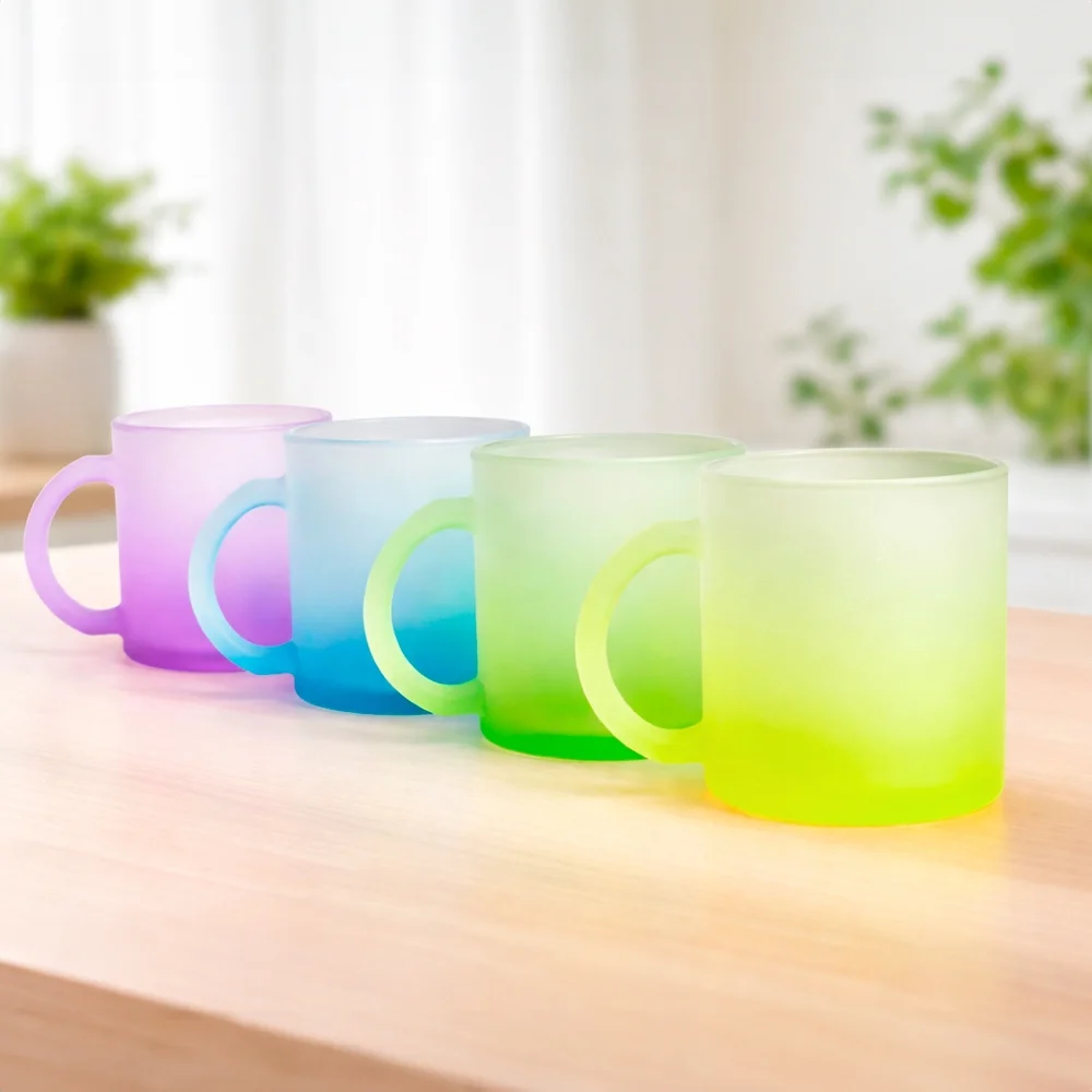 Caneca em vidro degradê 350ml personalizada