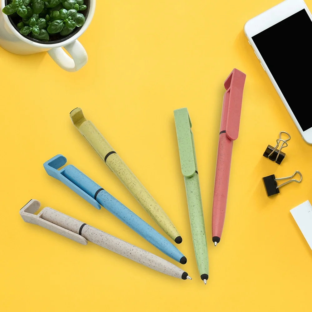 Caneta em fibra de bambu com touch screen personalizada