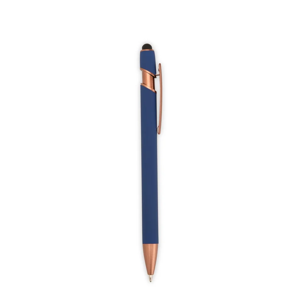 Caneta metálica touch emborrachada personalizada