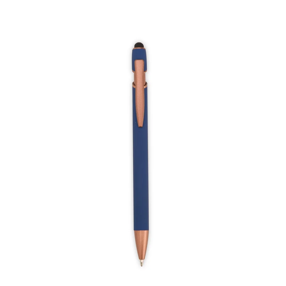 Caneta metálica touch emborrachada personalizada