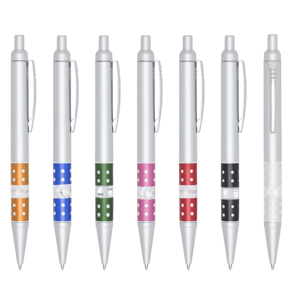 Caneta plástica com detalhe strass personalizada
