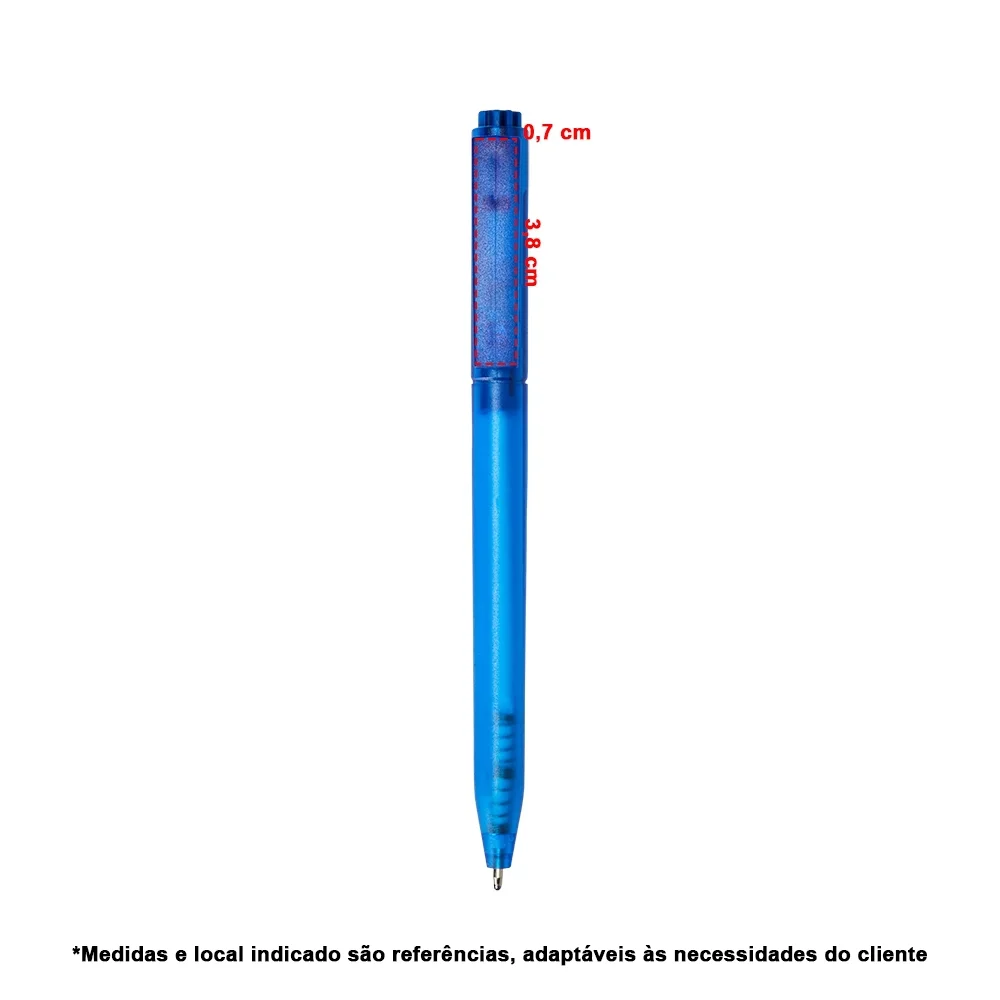 Caneta plástica translúcida personalizada