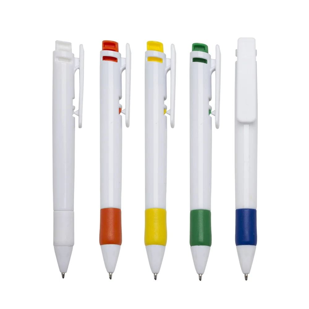 Caneta plástica com clique personalizada