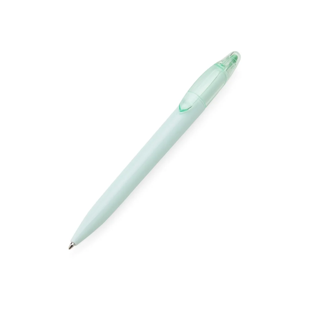 Caneta plástica com marca texto personalizada
