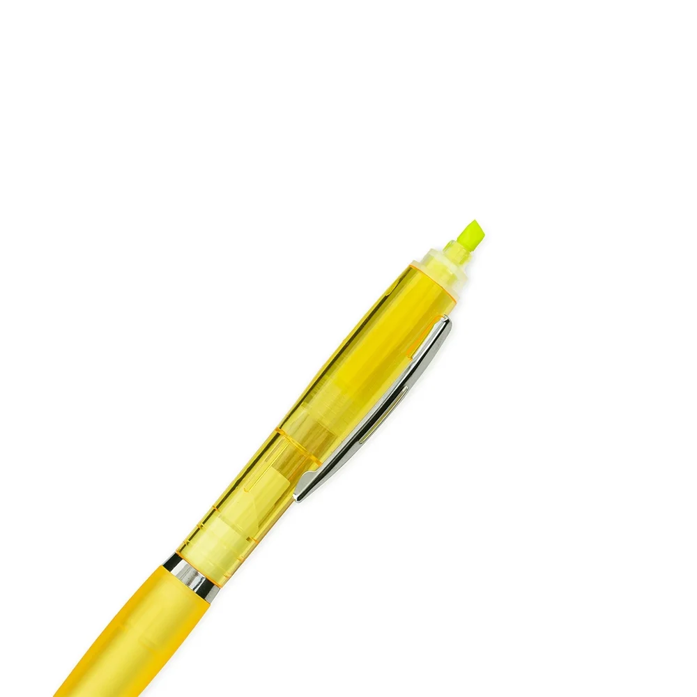 Caneta plástica com marca texto personalizada
