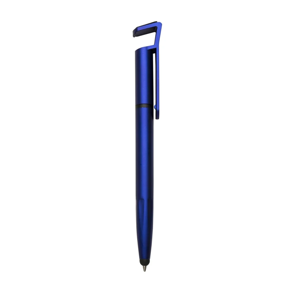 Caneta plástica com suporte para celular e touch personalizada