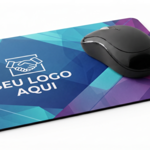 Mouse pad personalizado em neoprene 23x18 cm com impressão colorida e espaço para logomarca